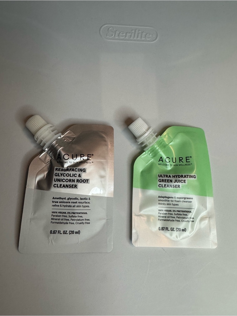 Acure Ultra Hydrating Green Juice and Glycolic Cleansers Set